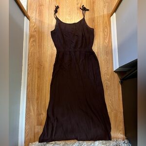 Brown tie strap dress